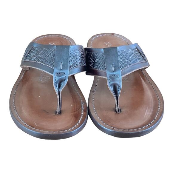 Re Ferdinando Vero Cuoio LMen\'s Brown  Leather flip flops sandal main image 6